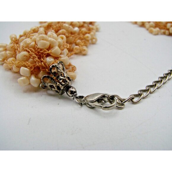 Boho Style Seed Bead Multi Strand Small Chain Necklace Fashion Beach Summer Vtg - Picture 8 of 10